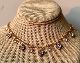 Coquette Dazzling Heart Charm Short n’ Sweet inspired Necklace