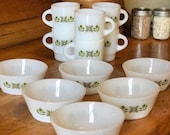 Fire King Dishes Meadow fire king mugs Meadow Green Set, Fire King Bowls, Anchor Hocking Milk Glass, Gay Fad Vintage Fire King Set