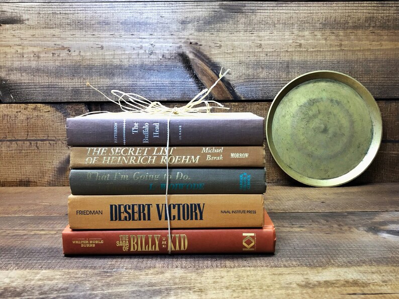 Vintage Decorative Book Sets Coffee Old Books Set Neutral Etsy