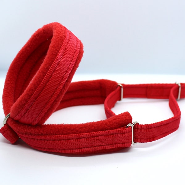 Fleece Lined Headcollar, Figure of 8 Head collar, Dog Head-collar in Choice of Colours, Padded Anti-Pull Halter., Head-Collar,