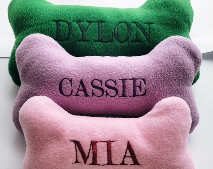 Personalised Dog Bone. Dog toy, Squeaky dog toy, fleece bone toy, GIft for your dog, present for dog,  Dogs Birthday Present.