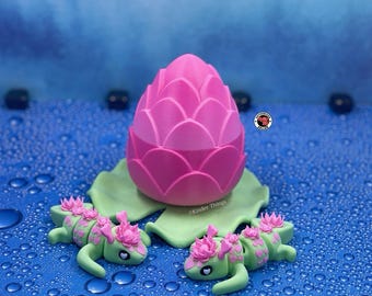 Lotus Flower Mini Dragons and  Matching Lilypad Egg Gift Set