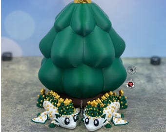 Christmas Tree Mini Dragons and Matching Egg Gift Set