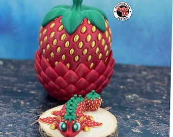 Strawberry Mini Dragons and Matching Egg Gift Set