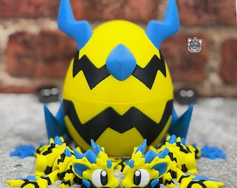 High Voltage Mini Dragons and Matching Egg Gift Set