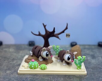 Articulated Armadillos Desert Diorama