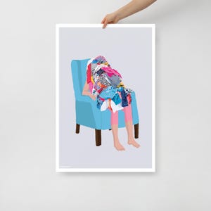 Arte divertente della lavanderia, arredamento minimale della lavanderia, stampa artistica della lavanderia, stampa artistica della parete divertente del giorno della lavanderia, illustrazione divertente della lavanderia pieghevole