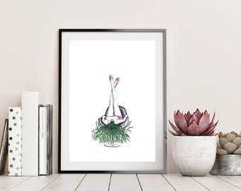 Fashion poster, Cacti print, Minimalist modern poster, Succulent print, Cactus printable, Contemporary modern poster, Cacti printable poster