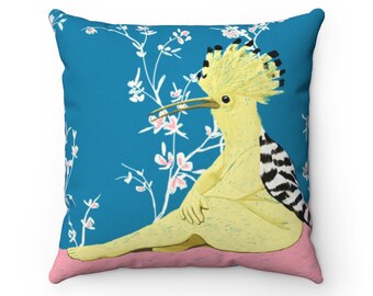 Hoopoe Bird Pillow, Decorative Cushion, Hoopoe Bird Cushion, Bird Throw Pillow, STUFFED Decorative Pillow, Livingroom Decor, Bedroom Decor