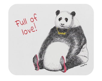 Mouse Pad Panda Bear, Office Gift Mouse Pad, Panda Cute Mousepad, Mousemat, Desk Accessories, Desk Decor