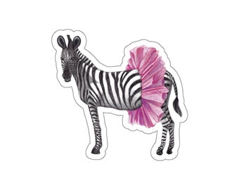 Zebra Sticker, Vinyl Sticker, Journaling, Scrapbooking, Kiss-Cut Stickers, cute sticker