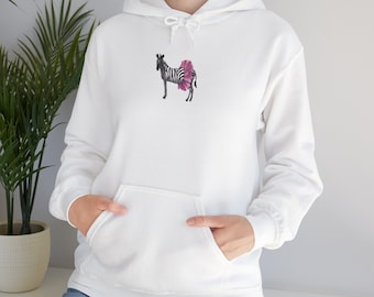 Zebra Hoodie, Pocket Zebra Hoodie, Zebra Sweatshirt, Cute Hoodie, Cute Sweatshirt, Zebra Art Hoodies