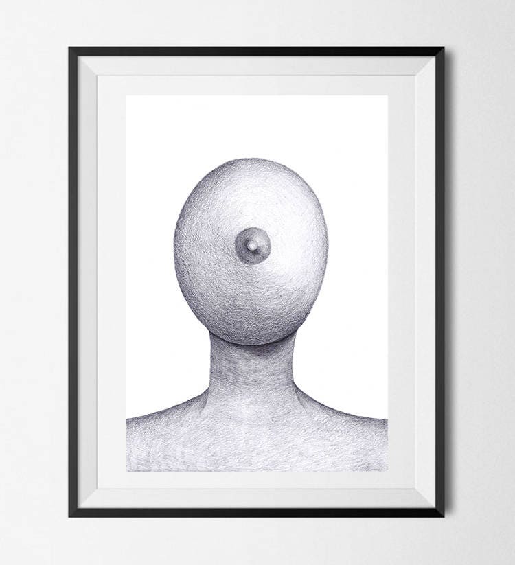 Surreale Kunst, druckbare zeitgenössische Wandkunst, Surrealismus,  Kunstliebhaber Geschenk, Frauen Poster, Trending now, Surreale Frau,  Wandkunst Bleistiftzeichnung