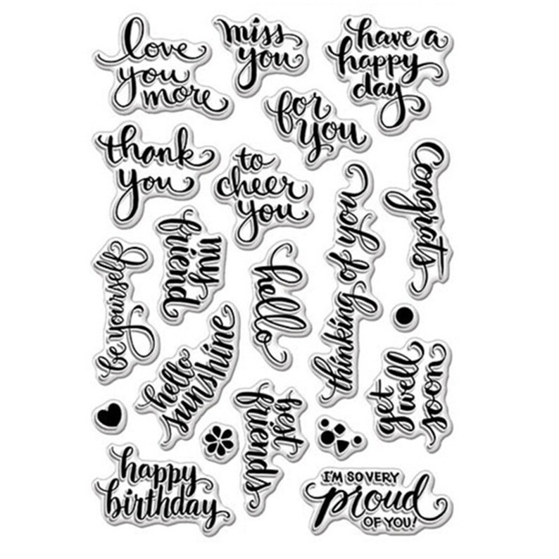 English Words Transparent Clear Silicone StampSeal for DIY scrapbookingphoto album Decorative clear stamp sheets