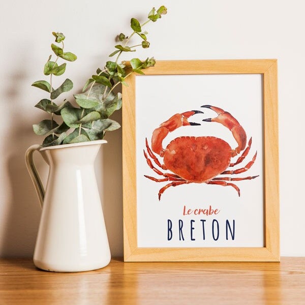 Affiche le Crabe Breton 30*40 CM