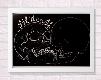 Skull Art Print A4 Until Death Do We Part Wall Art