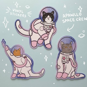 Cat Astronaut Space Vinyl Stickers