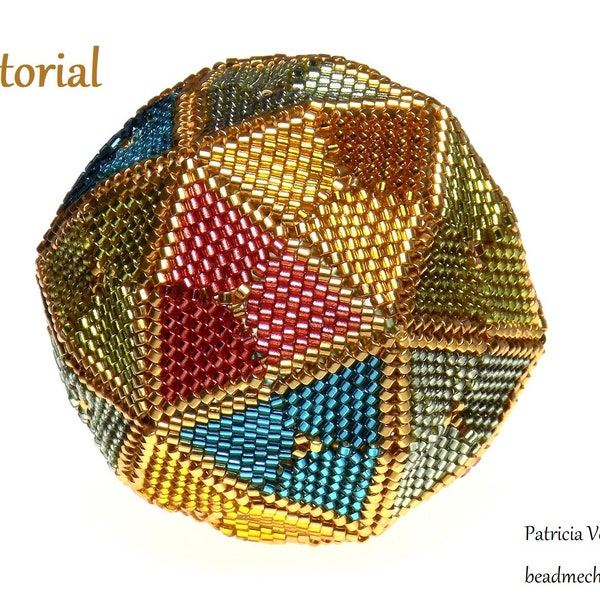 Tutorial for Rhombic Mosaic beaded icosahedron