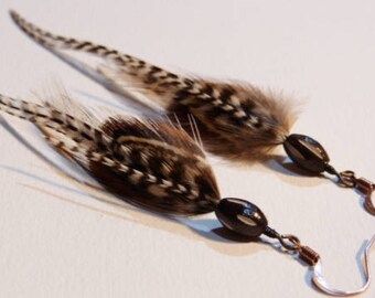 Natural feather earrings