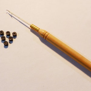 Hair Feather Kit: CROCHET - 6 Black Pearls