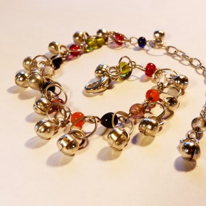 Glass bells and beads bracelet image 1
