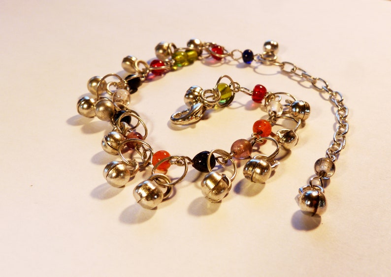 Glass bells and beads bracelet image 1