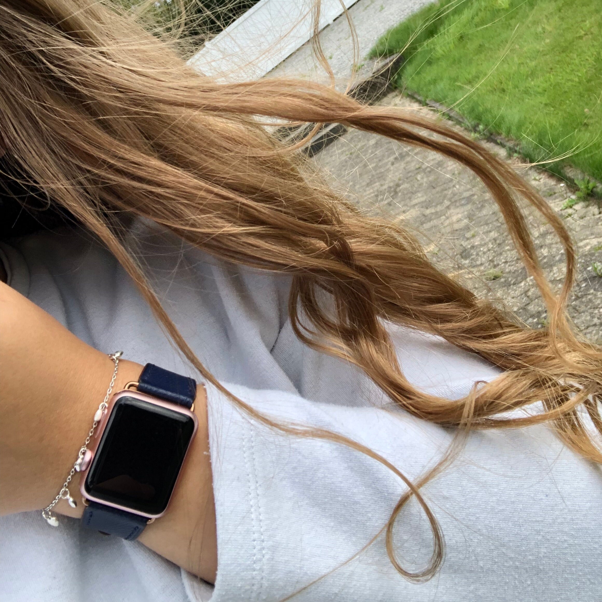 Navy blue leather apple watch band clearance