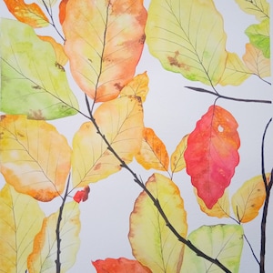 Autumn Leaves Original Watercolour Painting