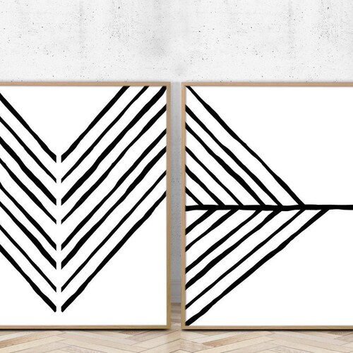 Boho Wall Art Bohemian Wall Decor Black White Print Set of Etsy