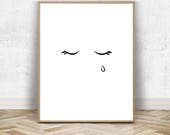 Articles Similaires à Pleurer Les Yeux Dessin Art De Fille