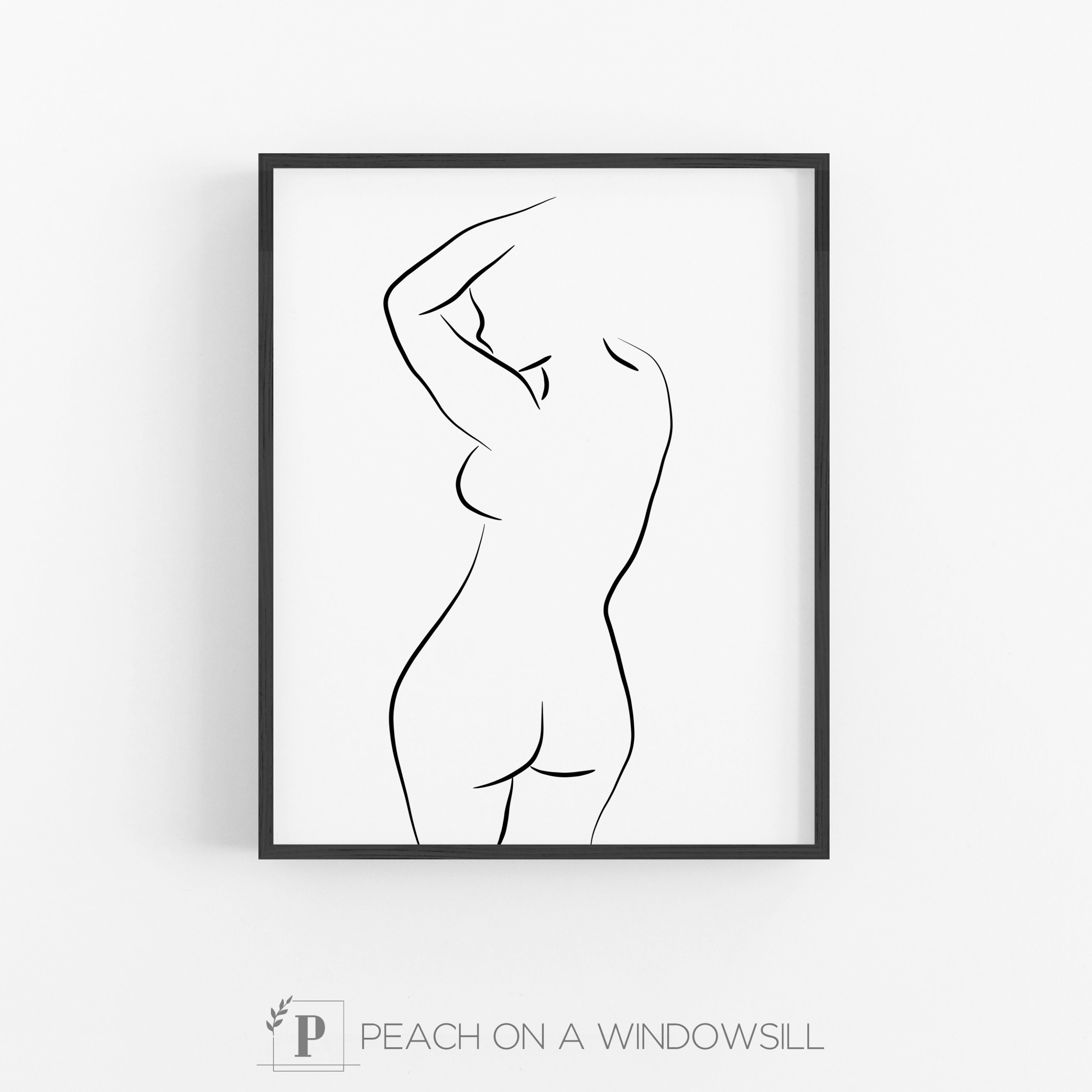 Figure Sketch Nude Girl Art Sexy Print Naked Woman image picture