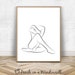Nude Line Art Woman Printable Wall Art | Modern Minimalist Black and White Naked Woman Art | Body Outline Print | Sexy Bathroom Decor 