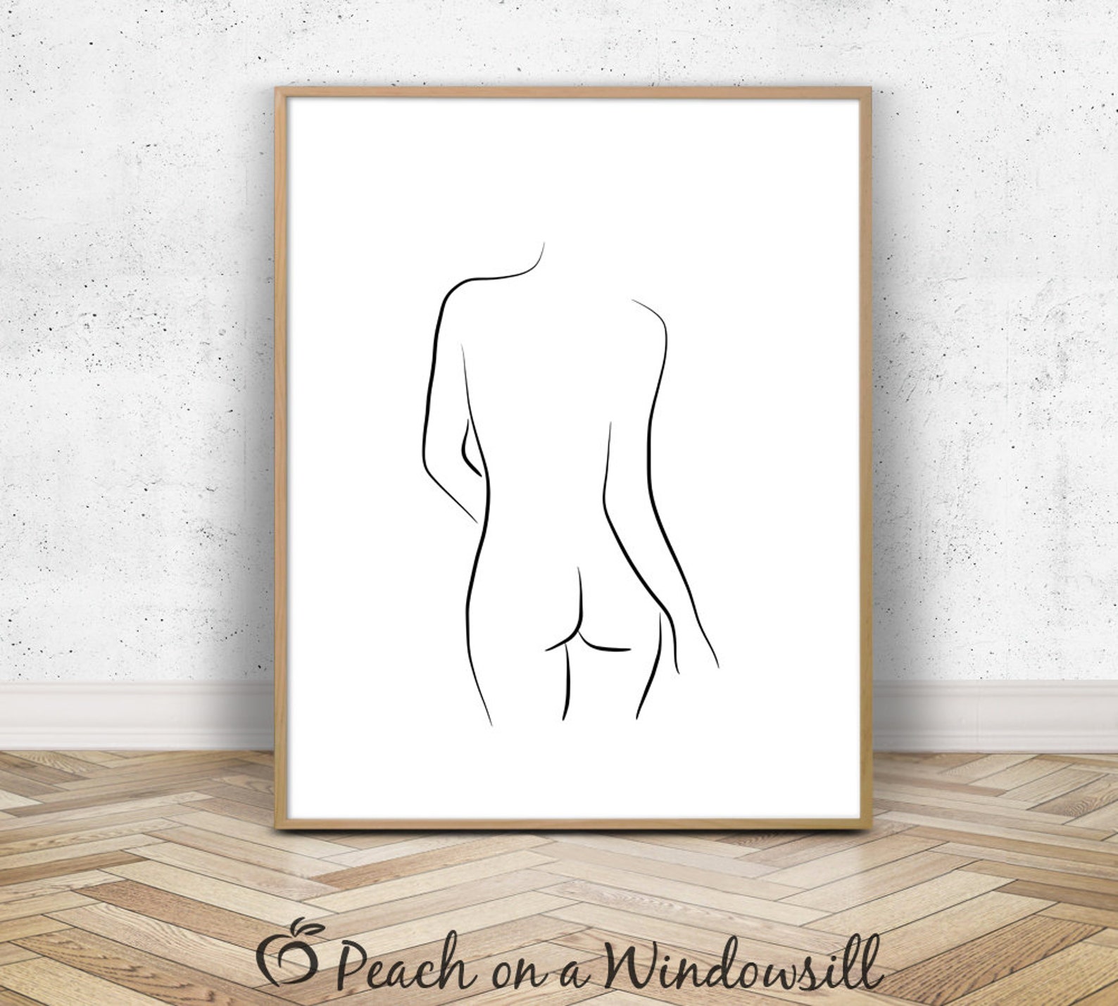 Line Art Female Line Print Nude Line Drawing Female Print