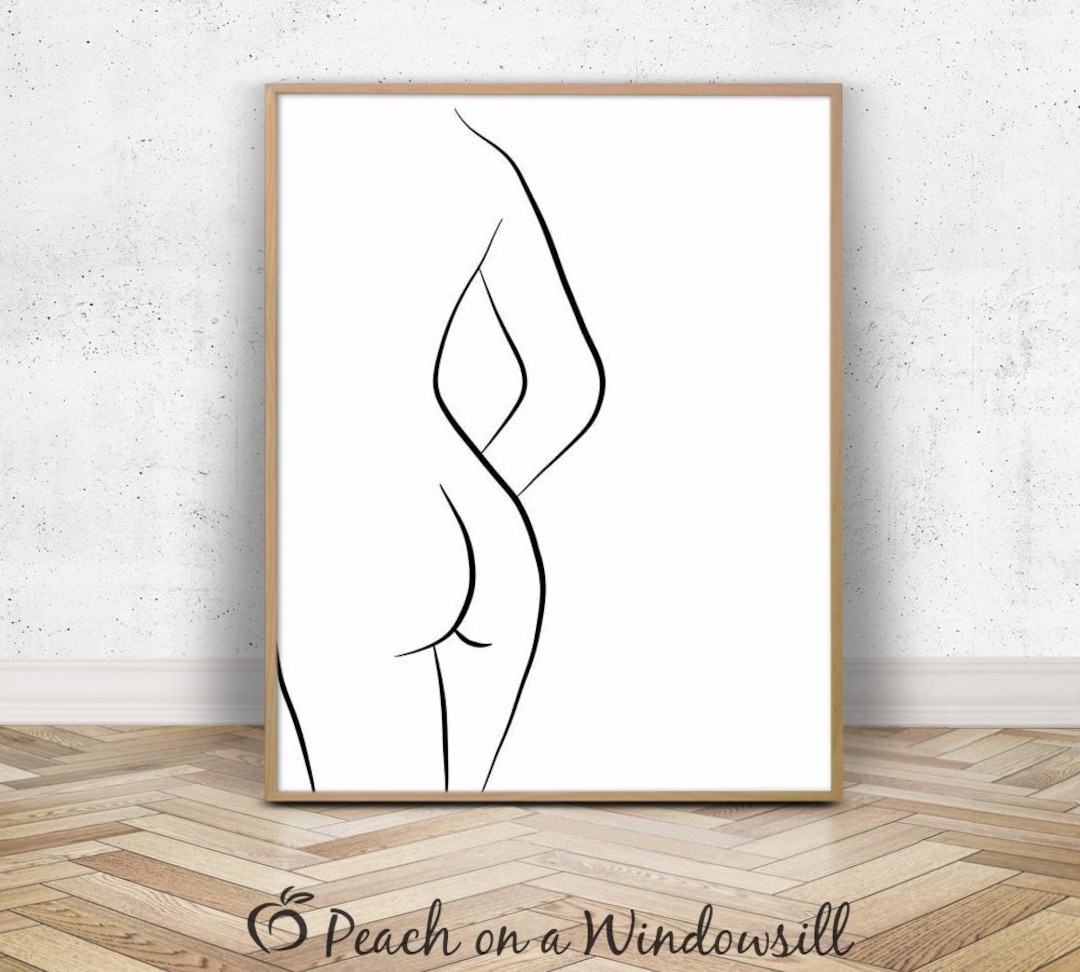 Body Outline Sketch Female Body Line Art Nude Girl - Etsy