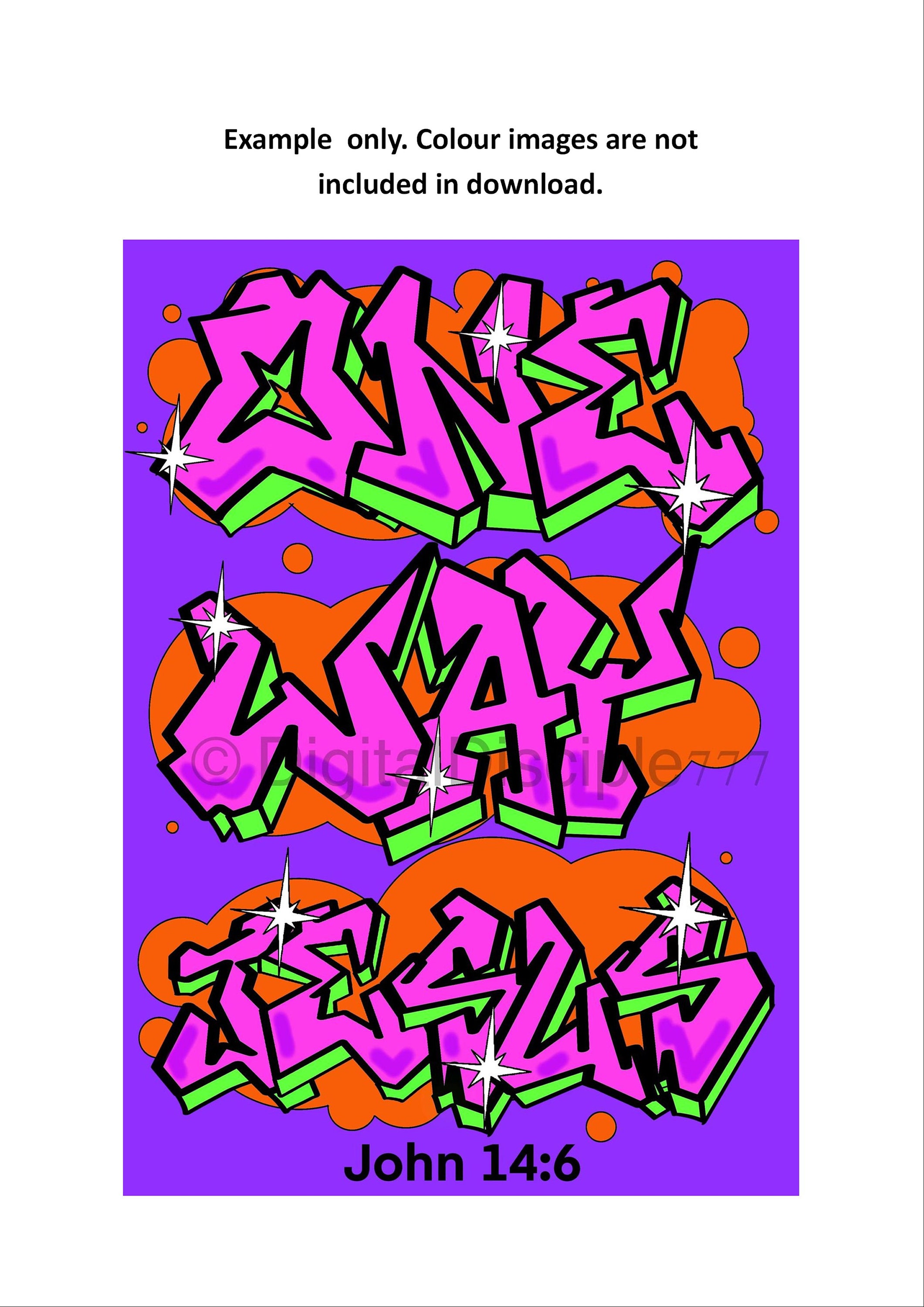 Scripture Coloring Pages Graffiti 6 X Christian Graffiti Style Colouring Pages - Etsy