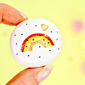 Personalised Rainbow Pebble, You Got This, Uplifting Present, Pocket Hug, Positivity Gift, Good Luck Token, Self Care by janeBprints image 1