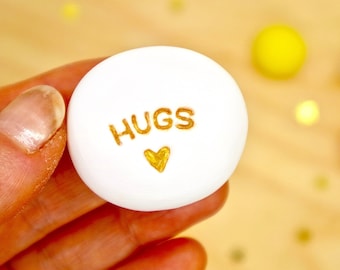 Personalised Pocket Hug Pebble, Friendship Token, Positivity Gift, Anxiety Support, Keepsake Pebble, Sending Strength by janeBprints