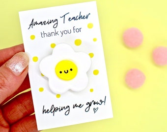 Daisy Flower Teacher Appreciation, Amazing Teacher, Thanks For Helping Me Grow, Teacher Thank You, Mini Magnet Gift