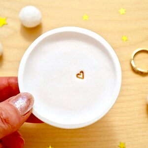 Personalised Heart Ring Dish, Mini Trinket Dish, Anniversary Gift For Her, Valentines Gift, Ring Holder, Best Friend Gift by janeBprints image 5