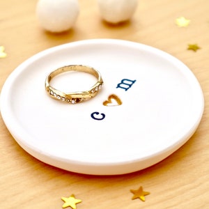 Personalised Couple Ring Dish, Mini Trinket Dish, Tiny Ring Dish, Engagement, Anniversary, Wedding Gift For Her, I Love You by janeBprints image 5