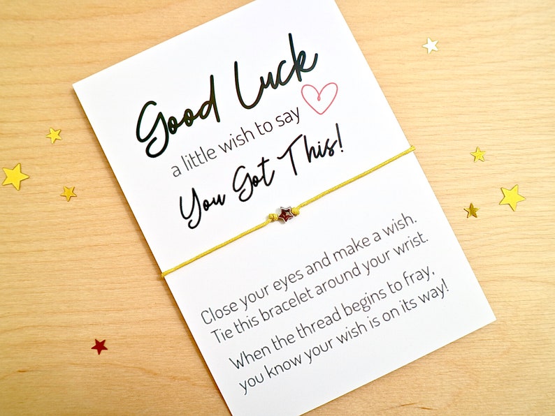 Good Luck Wish Bracelet, Star Friendship Bracelet, You Got This Gift, Friendship, Good Luck Exams, New Job, Tiny Cute by janeBprints image 8