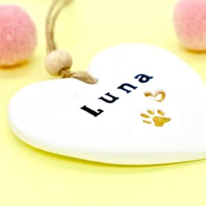Personalised Pet Loss Ornament, Dog Loss, Cat Loss, Pet Sympathy Gift, Pet Name Birthday Gift, Pet Keepsake, Sending a Hug by janeBprints image 7