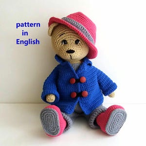 Crochet Teddy Bear Pattern, Amigurumi Mr. Bear, Removable Outfit image 1