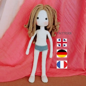 Patrón Base Muñeca Amigurumi a Ganchillo, 36-40 cm (Patrón PDF)