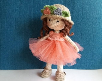 Crochet PATTERN for Doll LUCY, PDF Pattern in English, Amigurumi Doll, Crochet Dressed Doll.