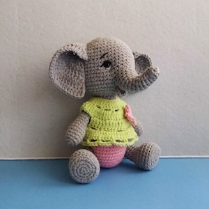 Crochet PATTERN for Baby Elephant, Amigurumi Small Elephant, Crochet Elephant, animal toy Pattern.