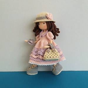 Crochet PATTERN for Doll Irene, Amigurumi Doll, PDF pattern in English, Pattern includes: DOLL base with hair, removable Clothes.