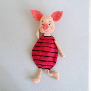 Crochet Pattern for Lovey Piglet from Winnie Pooh, Crochet Pig Toy, Amigurumi Lovey Piggy, Cuddle Toy
