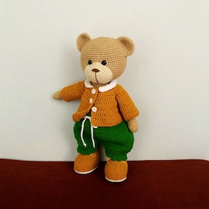 Crochet Teddy Bear Outfit Pattern: Jacket, Pants & Shoes (PDF Pattern)