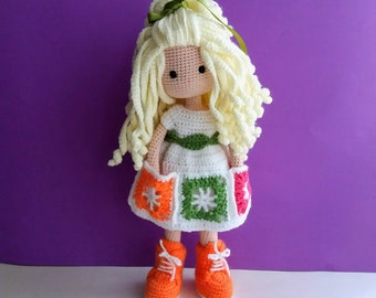 Crochet Pattern for Doll OLIVIA wit Clothes, PDF Pattern in English, Amigurumi Doll